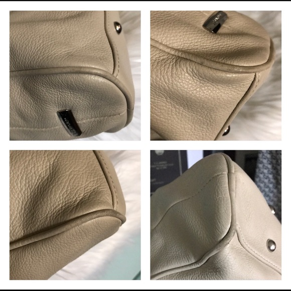 B Makowski ivory satchel with chain detail - Picture 13 of 16